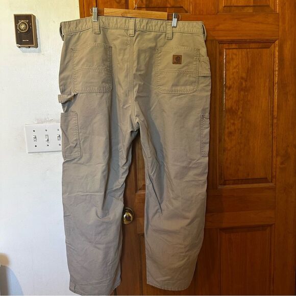 Carhartt loose Fit tan canvas work Pants Men 44x30 cotton - Picture 5 of 8